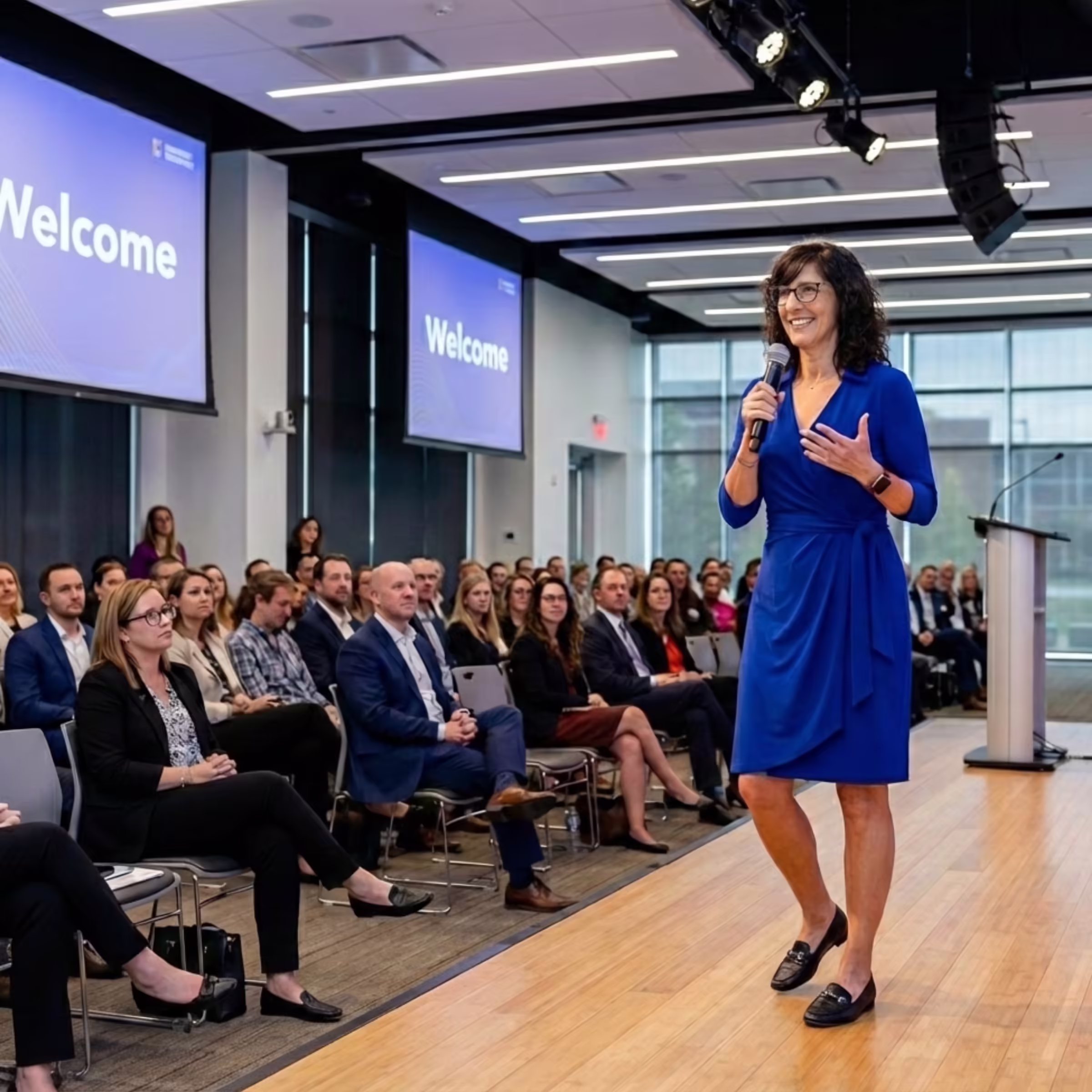 patty-durell-keynote-session Suncoast NPI member awarded best commercial at a professional networking event designed for business growth.